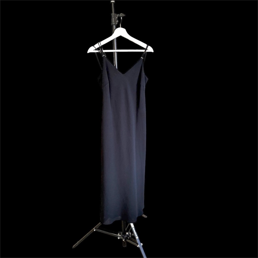 Jones Wear Black Vintage 90's V Neck Maxi Dress‎ Sz 8